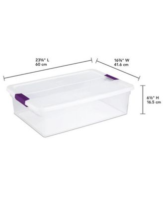 32 Quart Clear View Storage Container Tote w/ Latching Lid, (6 Pack)