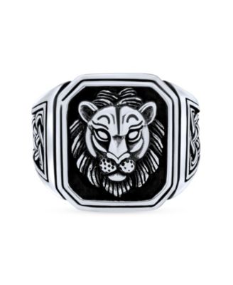 Masculine King of Jungle Lion Ring .925 Sterling Silver