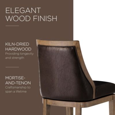 Vienna Counter Stool, Walnut Finish w/ Marksman Saddle Leather