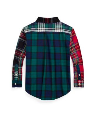 Toddler and Little Boys Plaid Cotton Fun Shirt