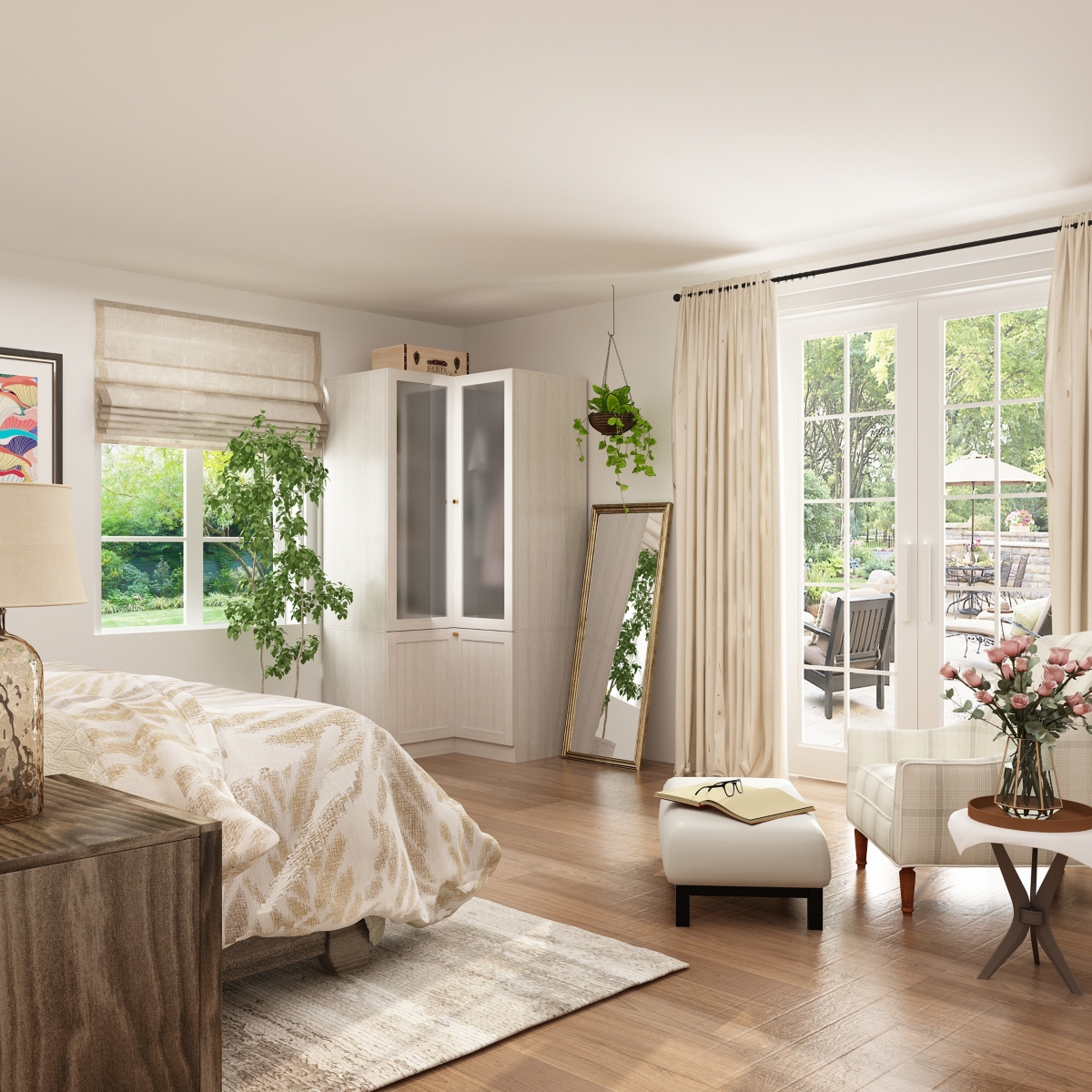 Homsee Black High Gloss Storage Organizer with 6 Mirrored Drawers