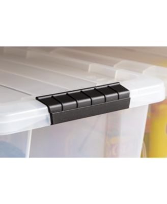 6 Pack 19qt Clear View Plastic Storage Bin with Lid and Secure Latching Buckles