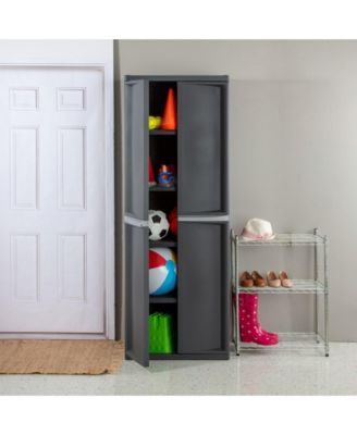 Adjustable 4-Shelf Storage Cabinet With Doors, Gray | 01423V01