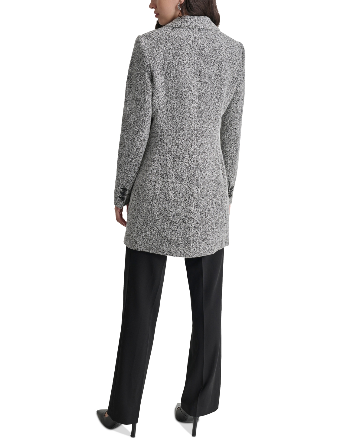 Dkny Petite Notch-Lapel Single-Button Long-Sleeve Jacket -White