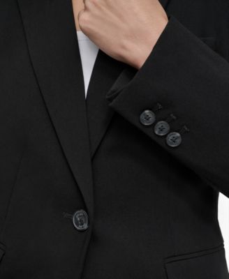 Women’s Notch-Collar One-Button Long Sleeve Blazer Jacket