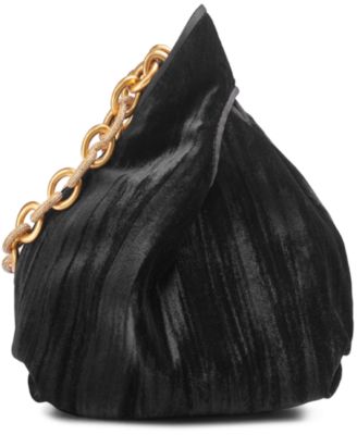 Donna Karan Lawrence Velvet Wristlet with Pavé Chain Strap
