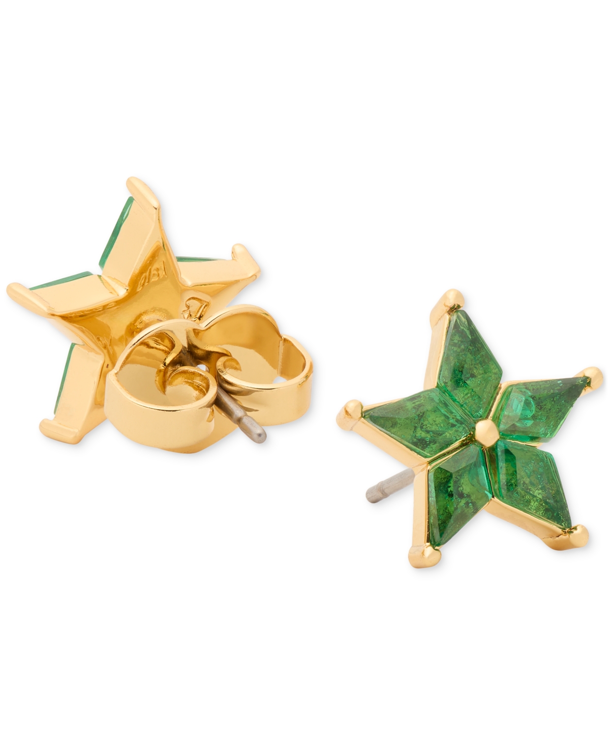 Kate Spade New York Cosmos Gold-Tone Cubic Zirconia Star Stud Earrings - Emerald