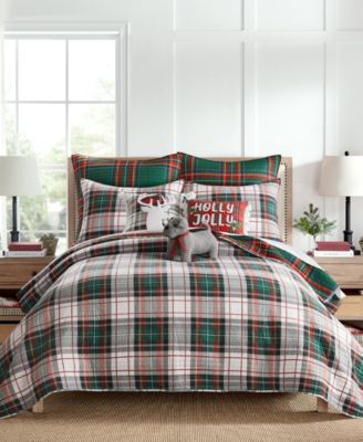 Spencer Green Plaid Quilted 2-Pc. Sham Set, Standard