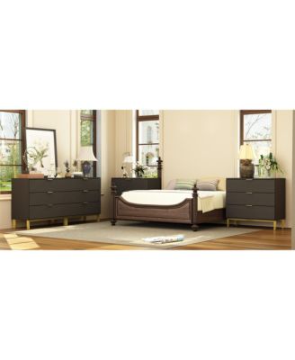 3-Drawers Black Wood Chest of Drawers Dresser