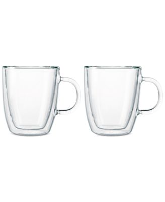 Bistro Double-Walled Glass Mugs, Set of 2