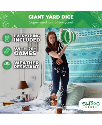 Yardzee, Farkle & 20+ Games - Classic Red Shaker Edition (All Weather) with Red Collapsible Bucket, Lid & Score Cards