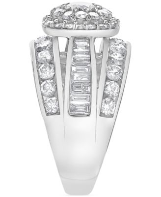 Diamond Round Multirow Cluster Ring (3 ct. t.w.) in 14k White Gold