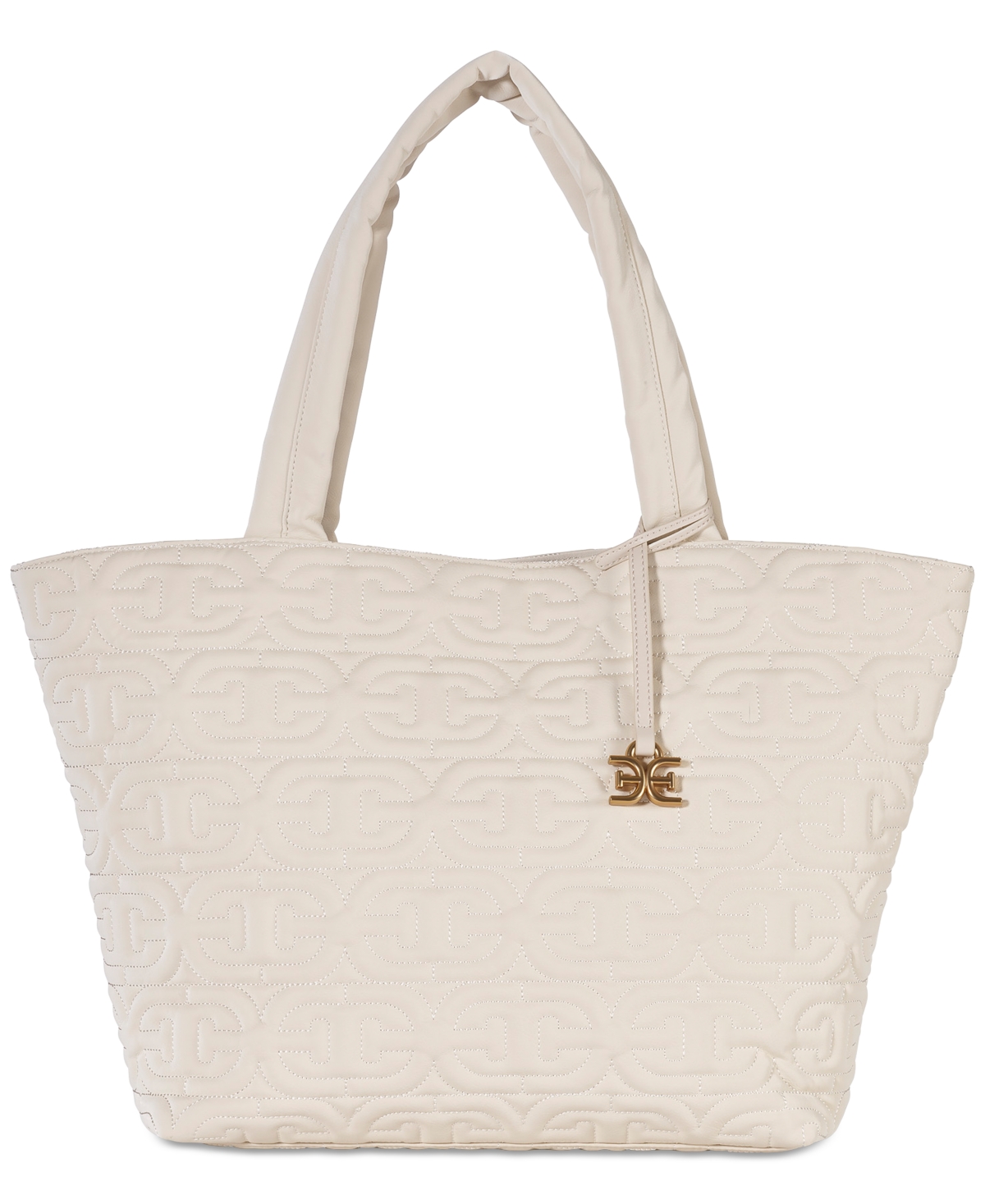 Shop Sam Edelman Ethyl Top Zip Medium East West Tote In Ivory