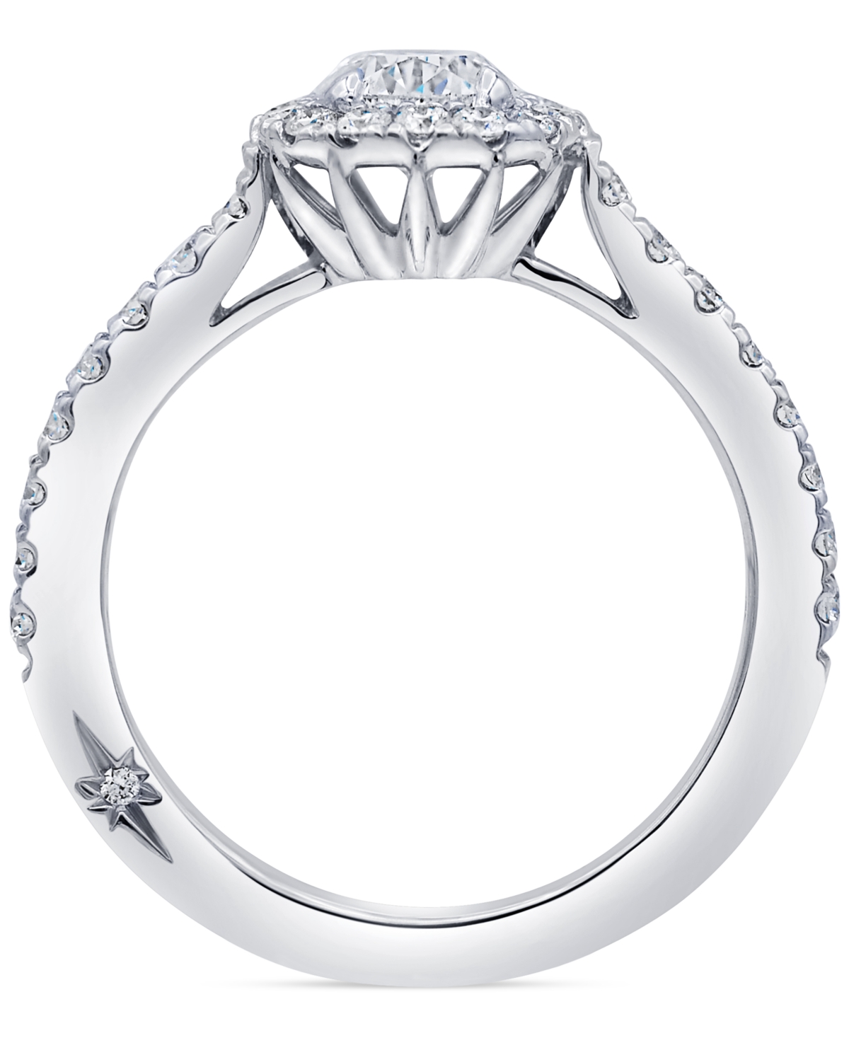 Macy's Diamond Halo Engagement Ring (1-1/4 Ct. T.w.) In 18k White Gold In White Gold