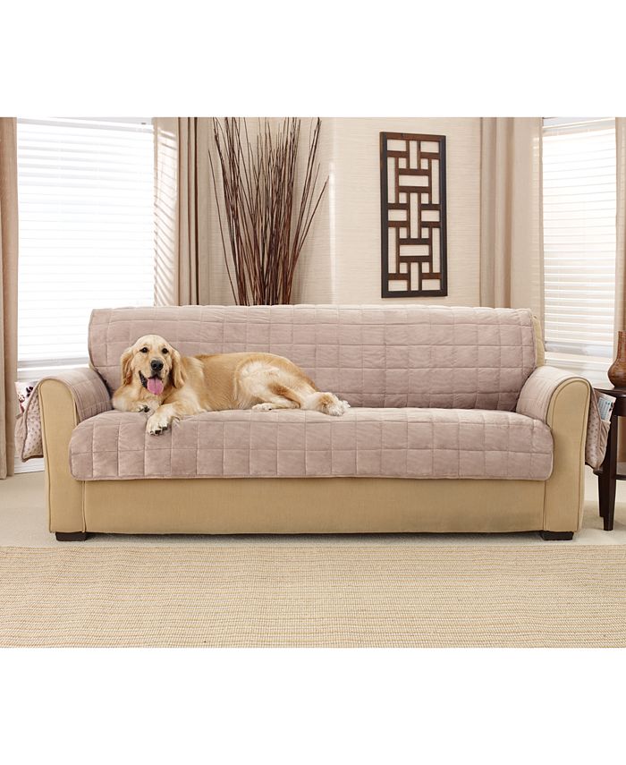 Macy's Sure Fit NonSkid Velvet Pet Sofa Furniture Slipcover & Reviews Slipcovers Home Decor