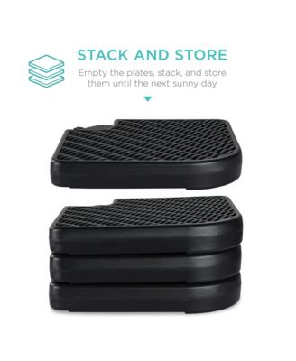 4-Piece Cantilever Offset Patio Umbrella Stand Square Base Plate Set w/ Easy-Fill Spouts