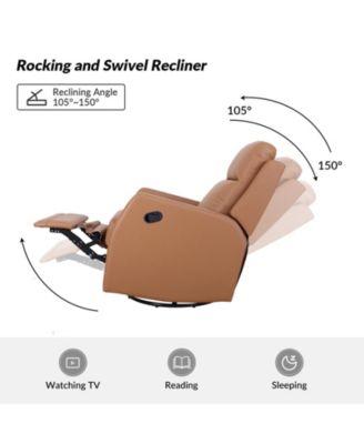 Donat Faux Leather Swivel Recliner
