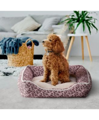 Cuddler Dog Beds for Small Dogs, Washable Pet Bed for Cat and Dog, Printed Microsuede with Plush Center