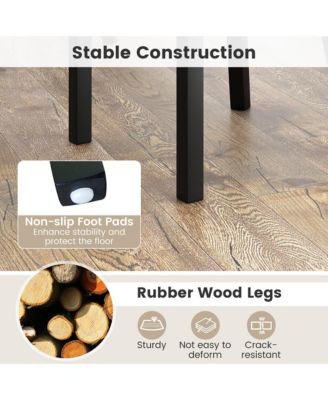 Upholstered Dining Chairs Set of 2 w/ Rubber Wood Legs Padded Seat Nailhead Trim