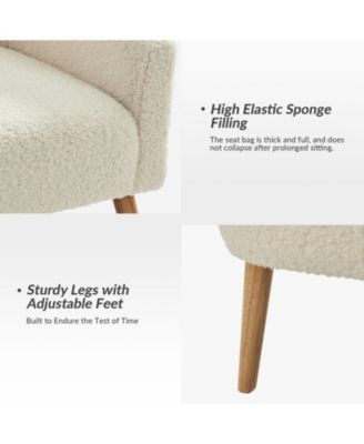 Modern Sebastian 30"W Boucle Armchair Solid Wood Leg