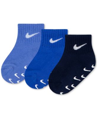 Nike - Baby Unisex Logo Gripper Ankle Socks, 3 Pack