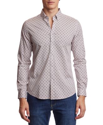 Paisley & Gray - Men's Brian Slim Fit Long Sleeve Button-Down Geo Print Shirt