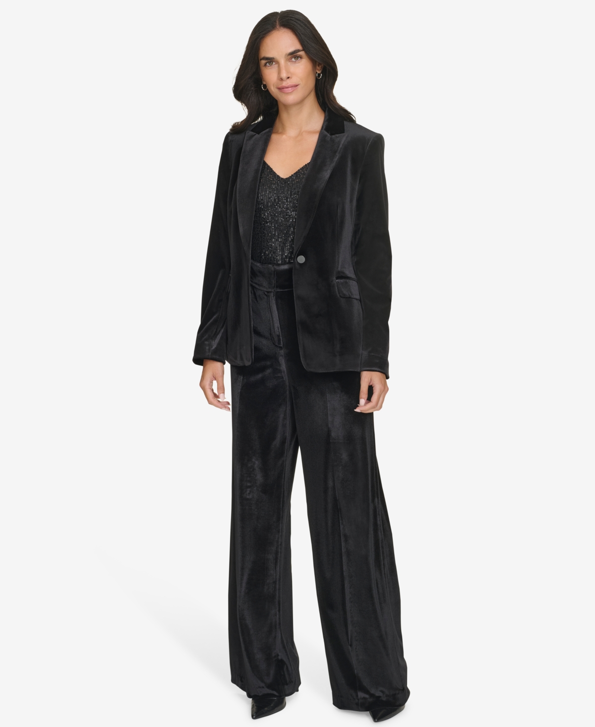 Calvin Klein Women's Wide-Leg Velvet Pants