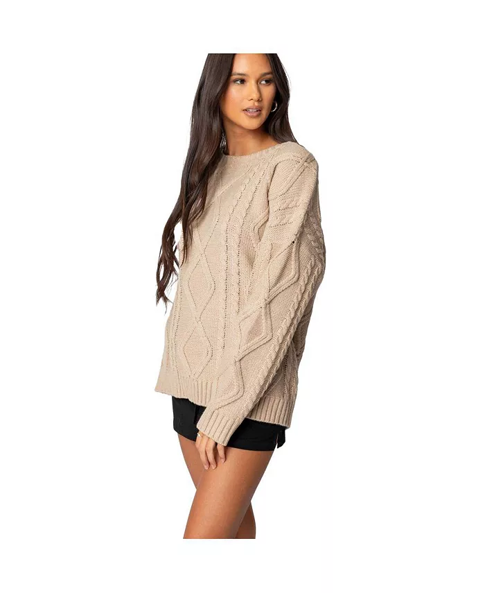 Women's Kennedy oversized cable knit sweater - thumbnail 7