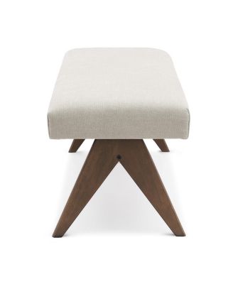 Breakfast Nook Bench Cushioned Dining Bench with V-Shaped Legs