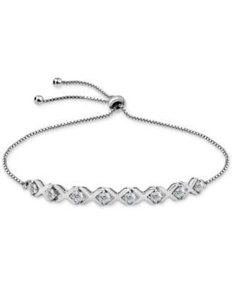 Cubic Zirconia XO Bolo Bracelet