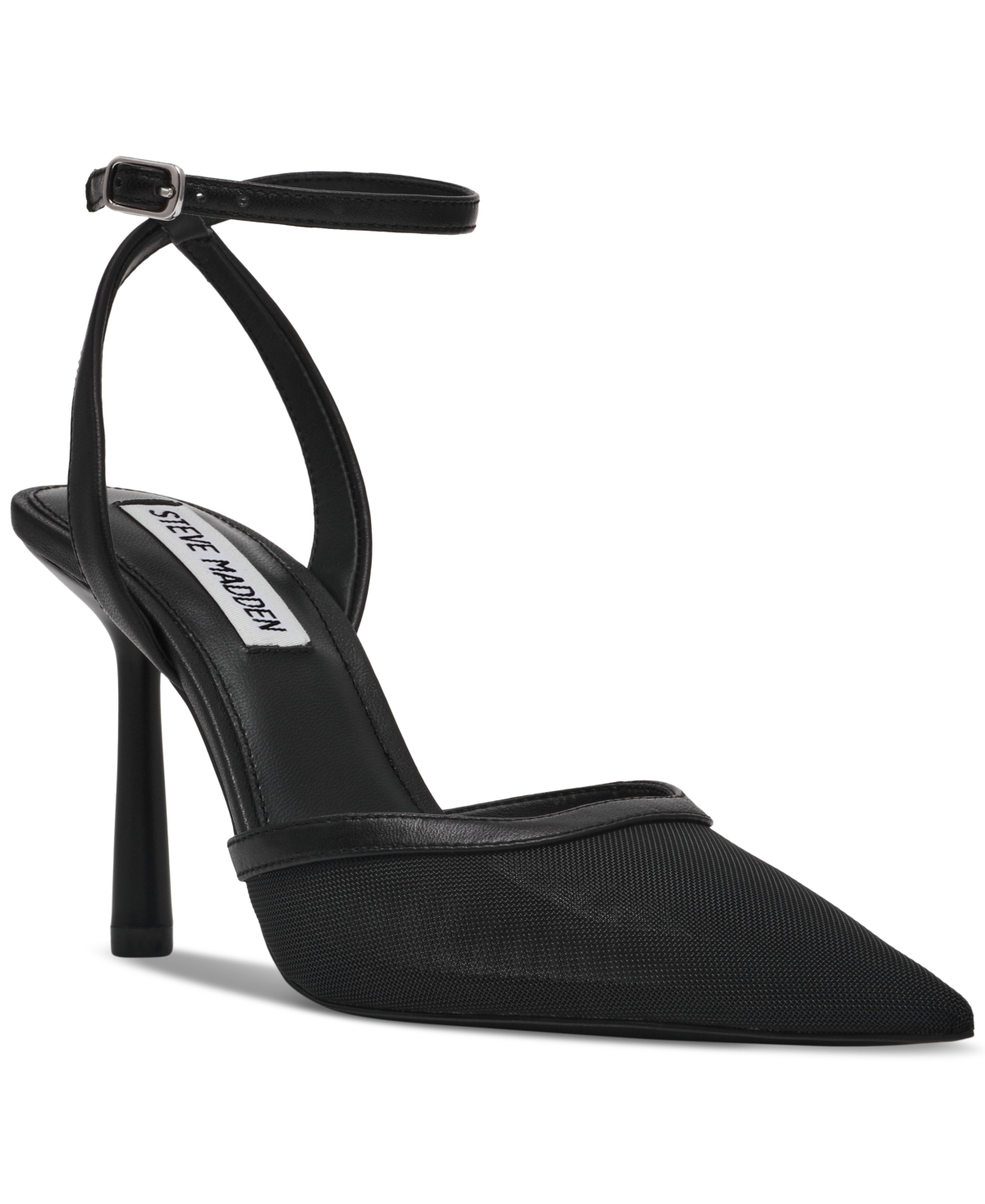 Steve Madden Alliance Pointed Toe Pump In Black Mesh