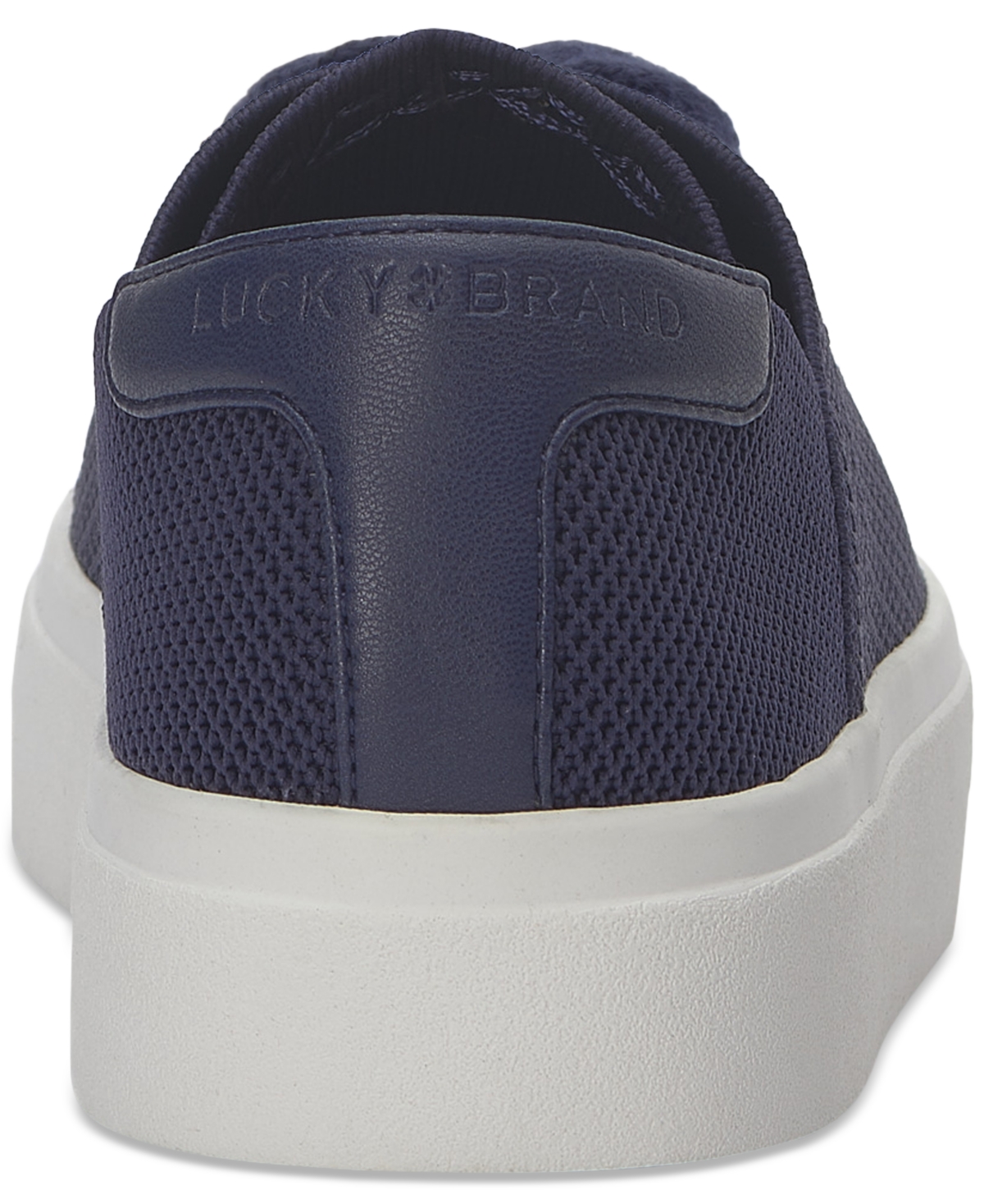 Shop Lucky Brand Women's Talena Knit Lace-up Sneakers In Peacoat Navy Knit