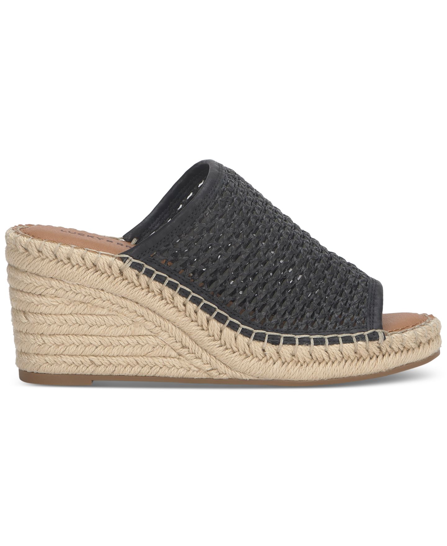 Женские сандалии Lucky Brand Cabriah Espadrille Wedge Woven, цвет: Чёрный — фото 2