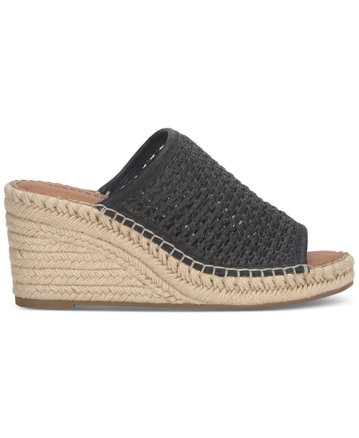 Lucky Brand Cabriah Espadrille Platform Wedge Slide Sandal In Black