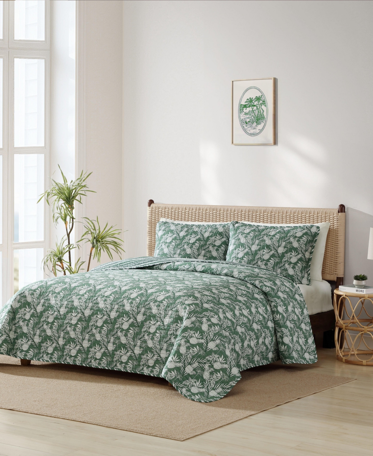 Tommy Bahama Home Pineapple Venture Reversible 3-pc. Quilt Set, Full/queen In Green