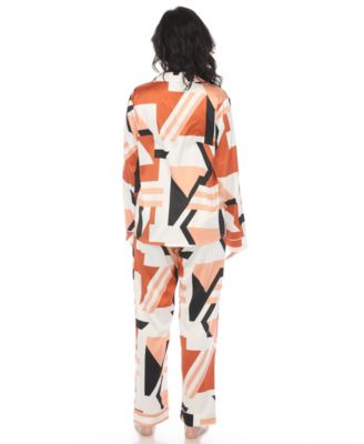 Women's Printed Satin Pajama Set