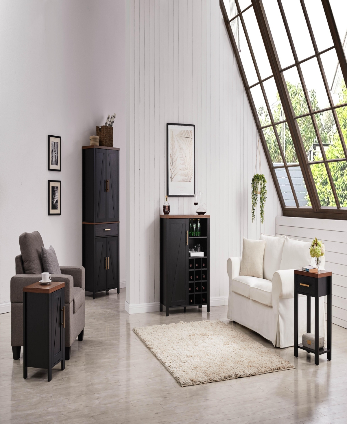 Kings Brand Furniture Sideboard Buffet Wine Liquor Bar Cabinet for Kitchen, Living Room, Dining Room