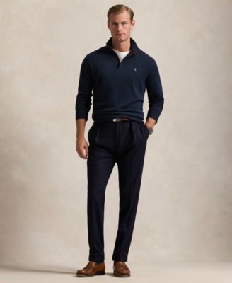 Men's Luxury Jersey Quarter-Zip Pullover Sweater