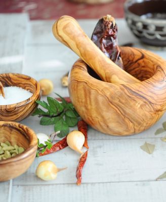 Wooden Spice Bowls, Set of 3 Mini Bowls