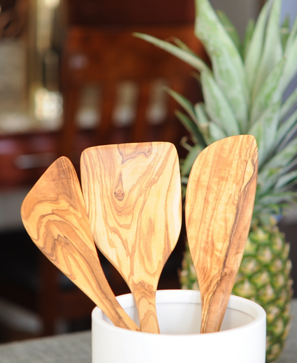 BeldiNest Olive Wood Spatula Kit Set of 3