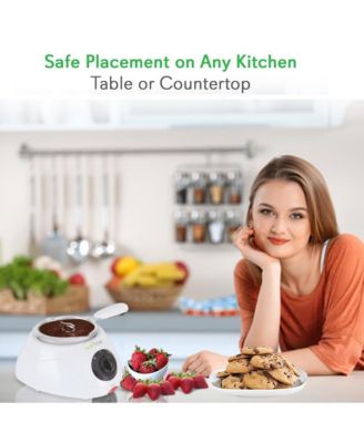 Electric Chocolate Melting Pot Fondue Set, 0.55 lbs Capacity