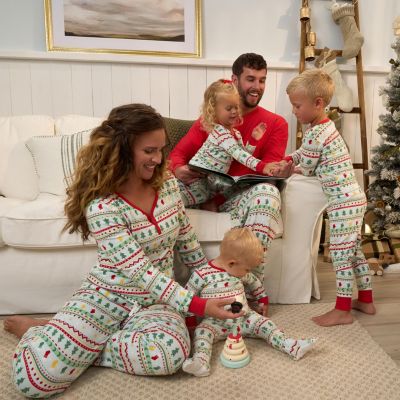 Girls Holiday Family Pajamas Neutral Two Piece Pajamas