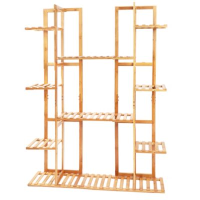 Garden Potted Flower Plant Stand 9 Tier Wood Corner Display Shelf Shelving Rack