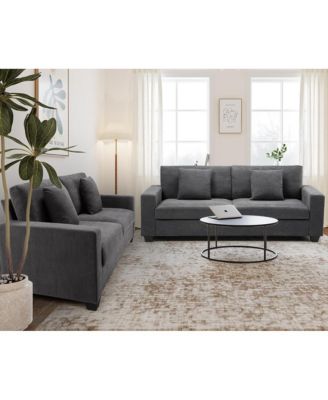 83 Inch Couch for Living Room Sofa, 3 Seater 3 Seater Couch Modern Sofa Deep Couch, Corduroy Comfy Couch, Lounge Cozy Sofa for Living Room Apartment Small Space, Office,Dark Gray