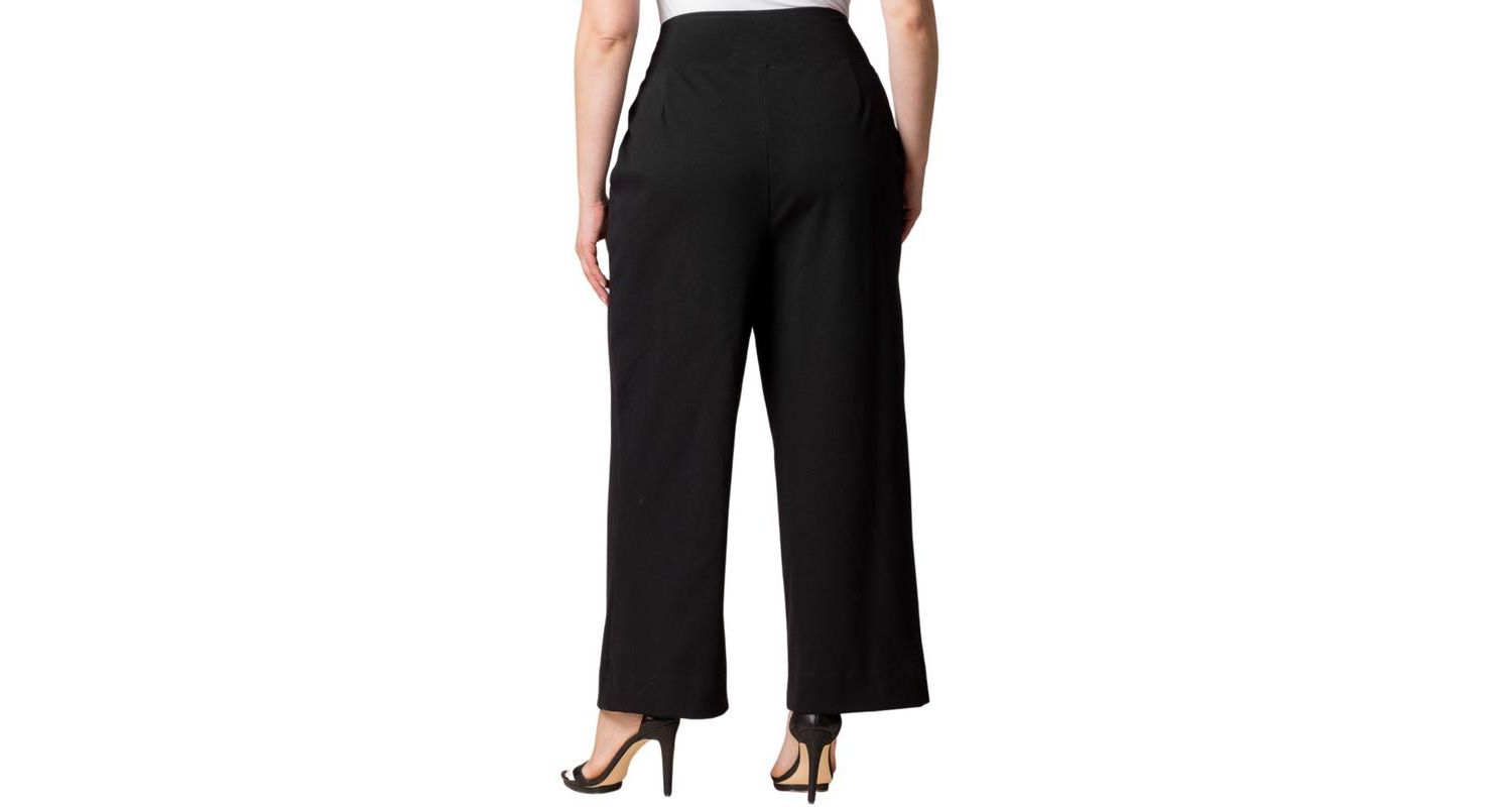 Plus Size Polished Ponte Wide Leg Pants