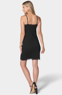 Women's Rib Midi Dress With Lace Trim