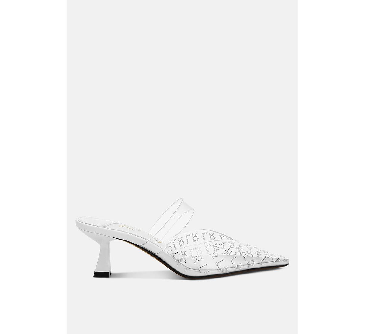 Holin Pointed Toe Kitten Heels - Silver