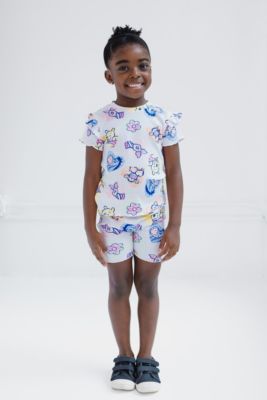 Toddler Girls Peplum T-Shirt and Bike Shorts Outfit Set