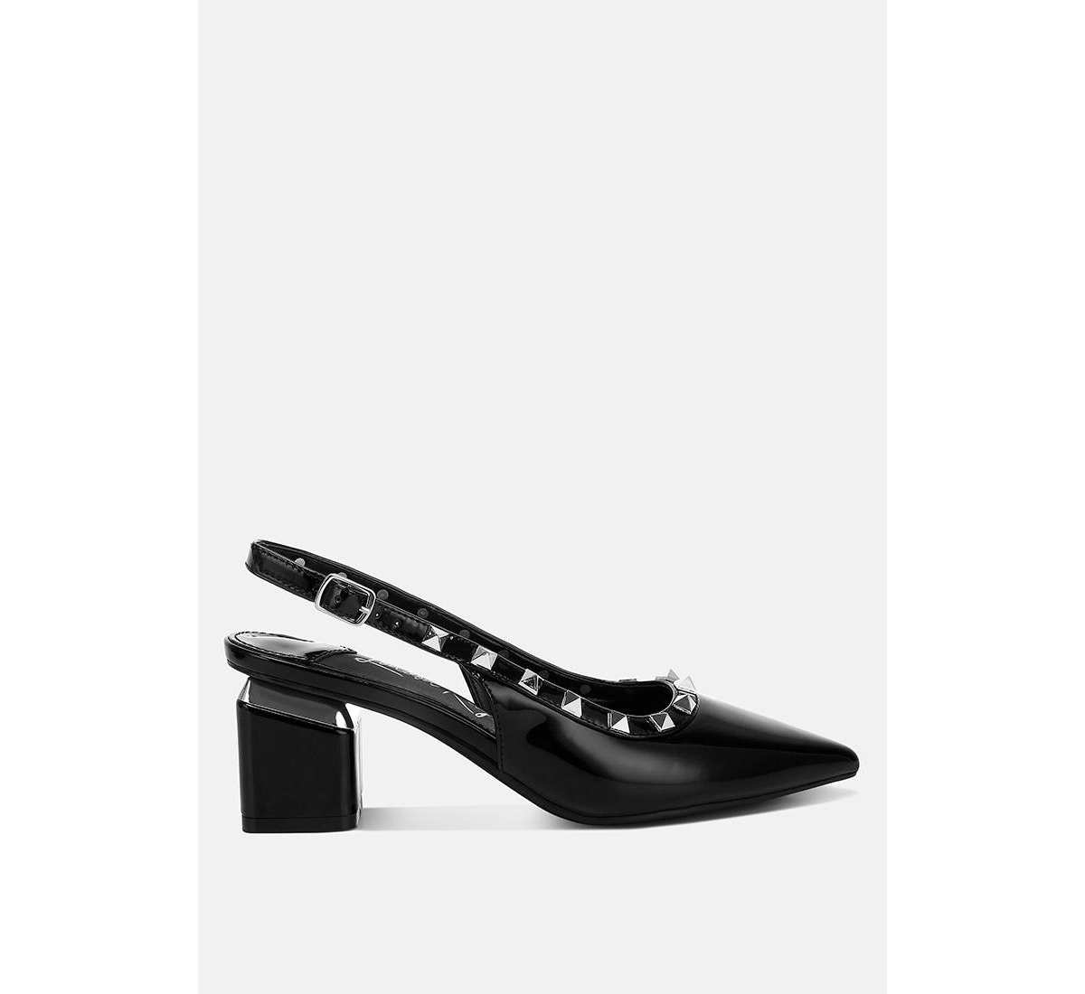 Hiral Stud Embellished Slingback Sandals - White