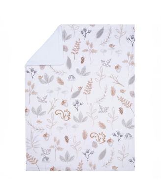 Treetop Fox Woodland/Forest Minky/Faux Shearling Fleece Baby Blanket